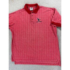 Houston Texans Dynasty Stitched Logo NFL Polo Shirt (Men's 2XL) Red‎